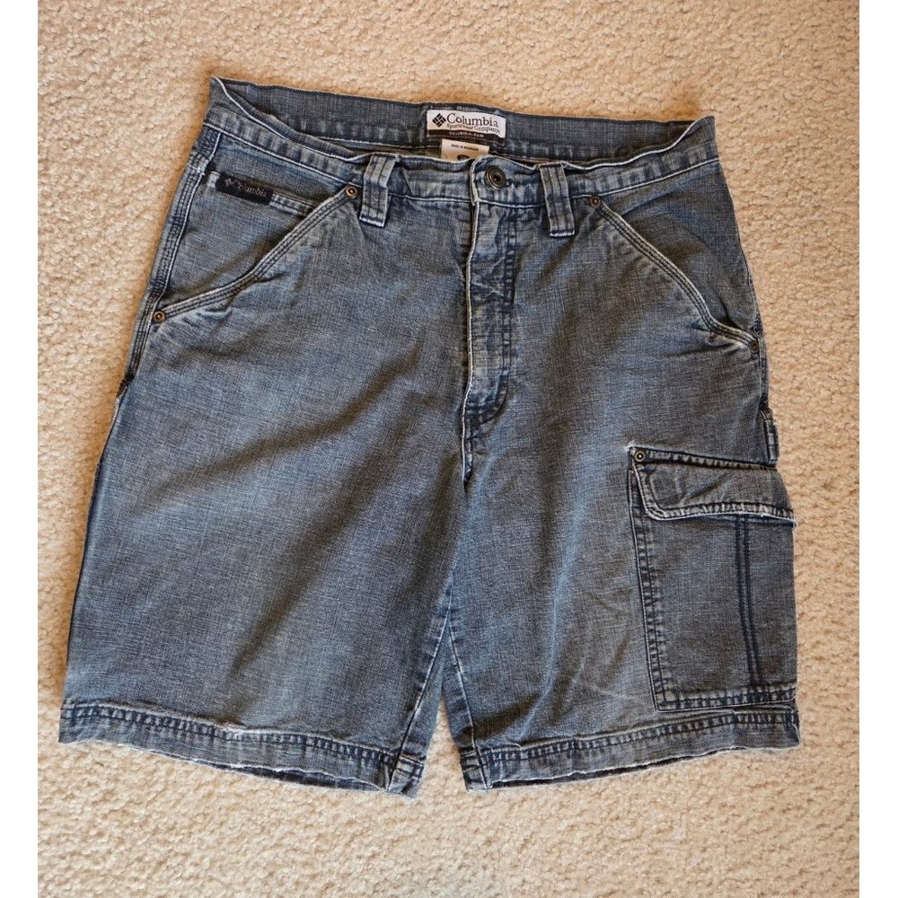 Columbia Denim Cargo Shorts Mens 30 Y2K Baggy Carpenter Skater Workwear Gorpcore